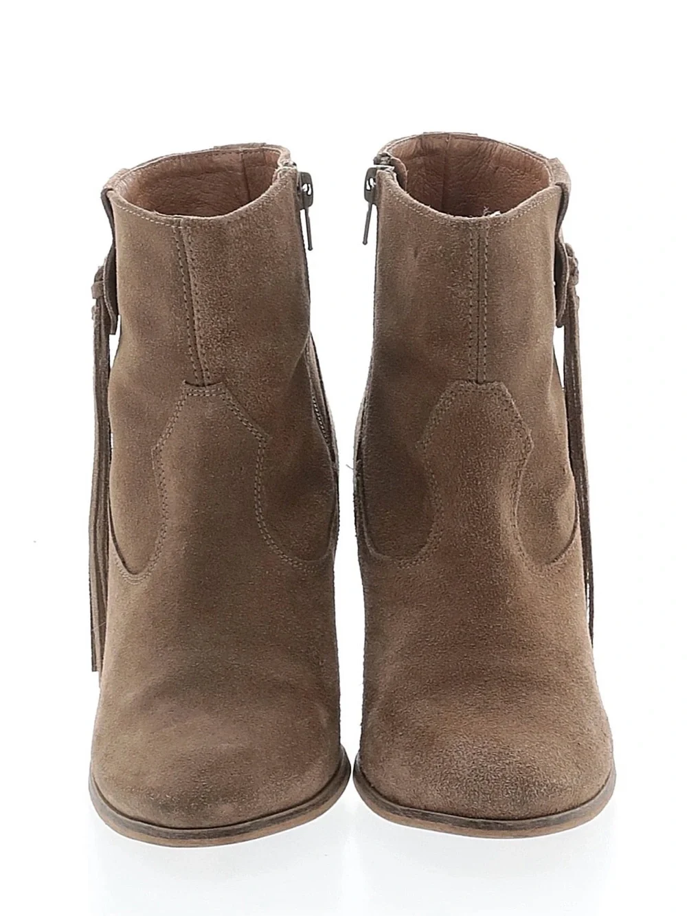 Women’s Howsty Taupe Suede Fringe Ankle Booties
